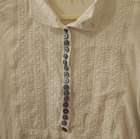 Free People White Boho Snap Up Tunic Top - Picture 5 of 15